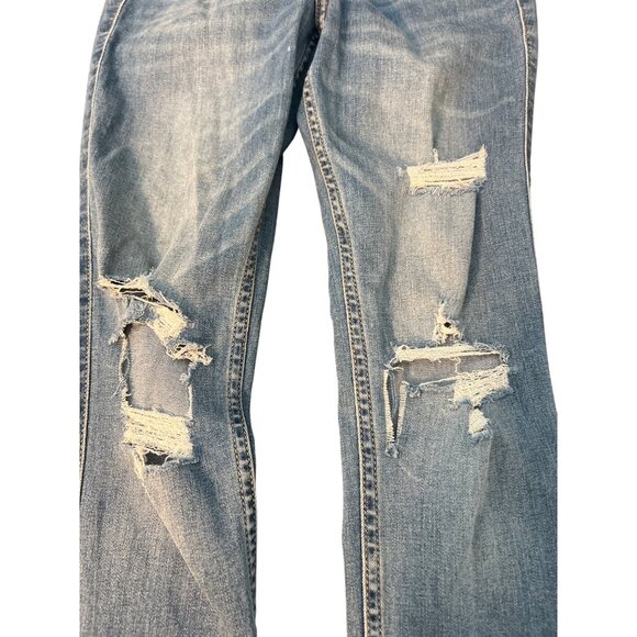 Hollister High Rise Super Skinny Crop Jeans Distressed Light Blue Wash Sz 5S - Picture 2 of 7
